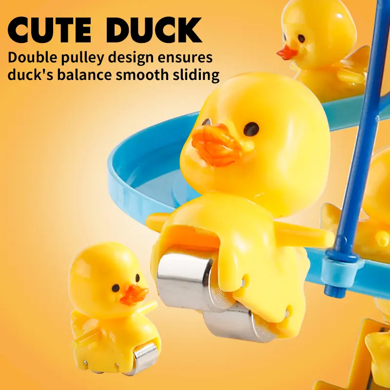 Little Duck Climbing Stairs, Cute Baby Electric Singing Toy, Kids Interactive Early Education Animal Duck Slide Holiday Gift