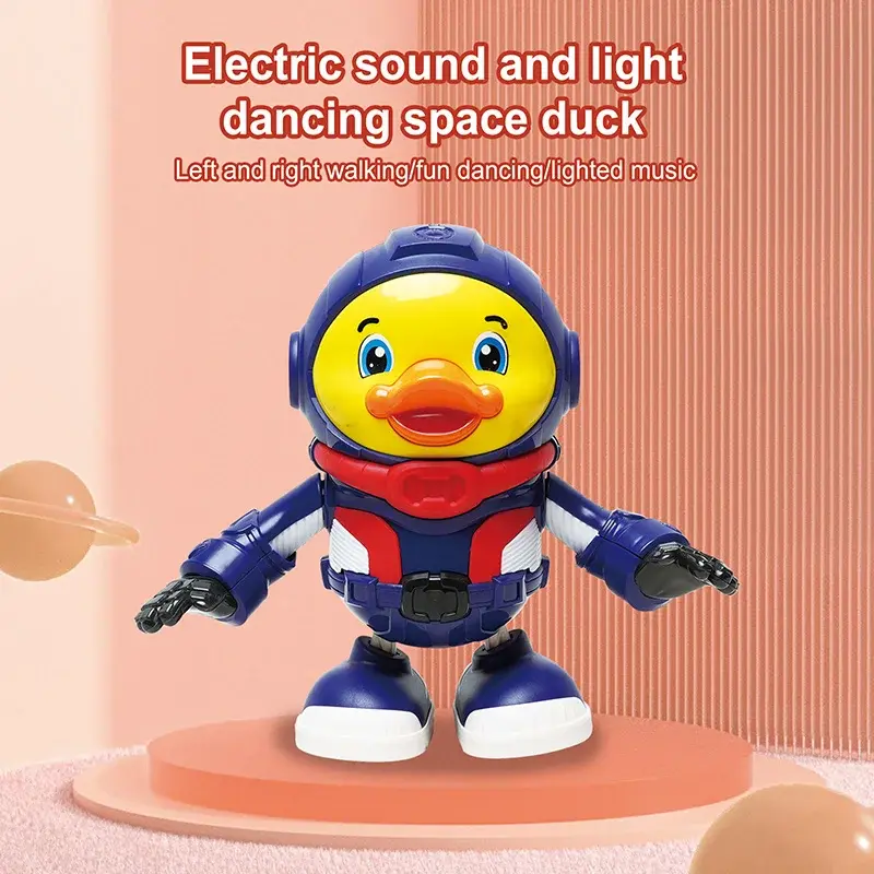 Children's Electric Dance Space Duck Music Light Swinging Dance Little Cute Duck Astronaut Electric Doll Early Education Toy