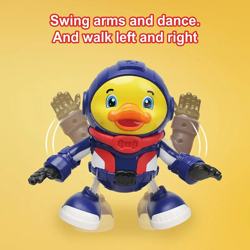 Children's Electric Dance Space Duck Music Light Swinging Dance Little Cute Duck Astronaut Electric Doll Early Education Toy