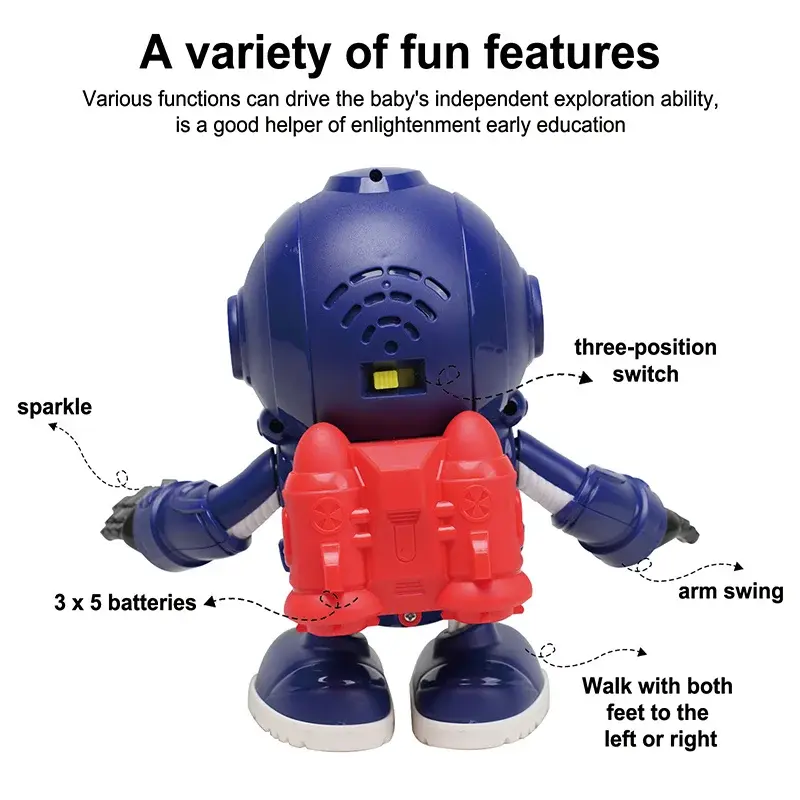 Children's Electric Dance Space Duck Music Light Swinging Dance Little Cute Duck Astronaut Electric Doll Early Education Toy
