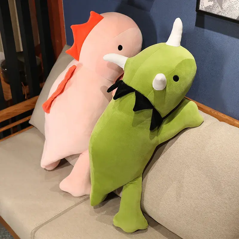 Soft Weighted Dino Plush Toy Stuffed Animal Toys Cute Green Pink Dinosaur Pillow for Sleeping Comfort Girls Boys Birthday Gift