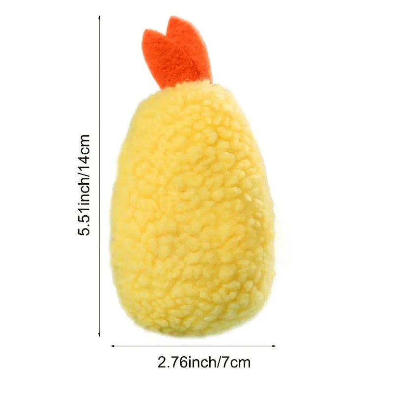 2pcs/1pc Tempura Fried Shrimp Shape Dog Toy: Bite-Resistant Chew Toy for Indoor Dogs & Cats