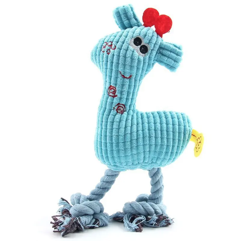 Dog toys popular pet dog voice toys creative knitted sika deer bite-resistant sound grinding plush dog toys