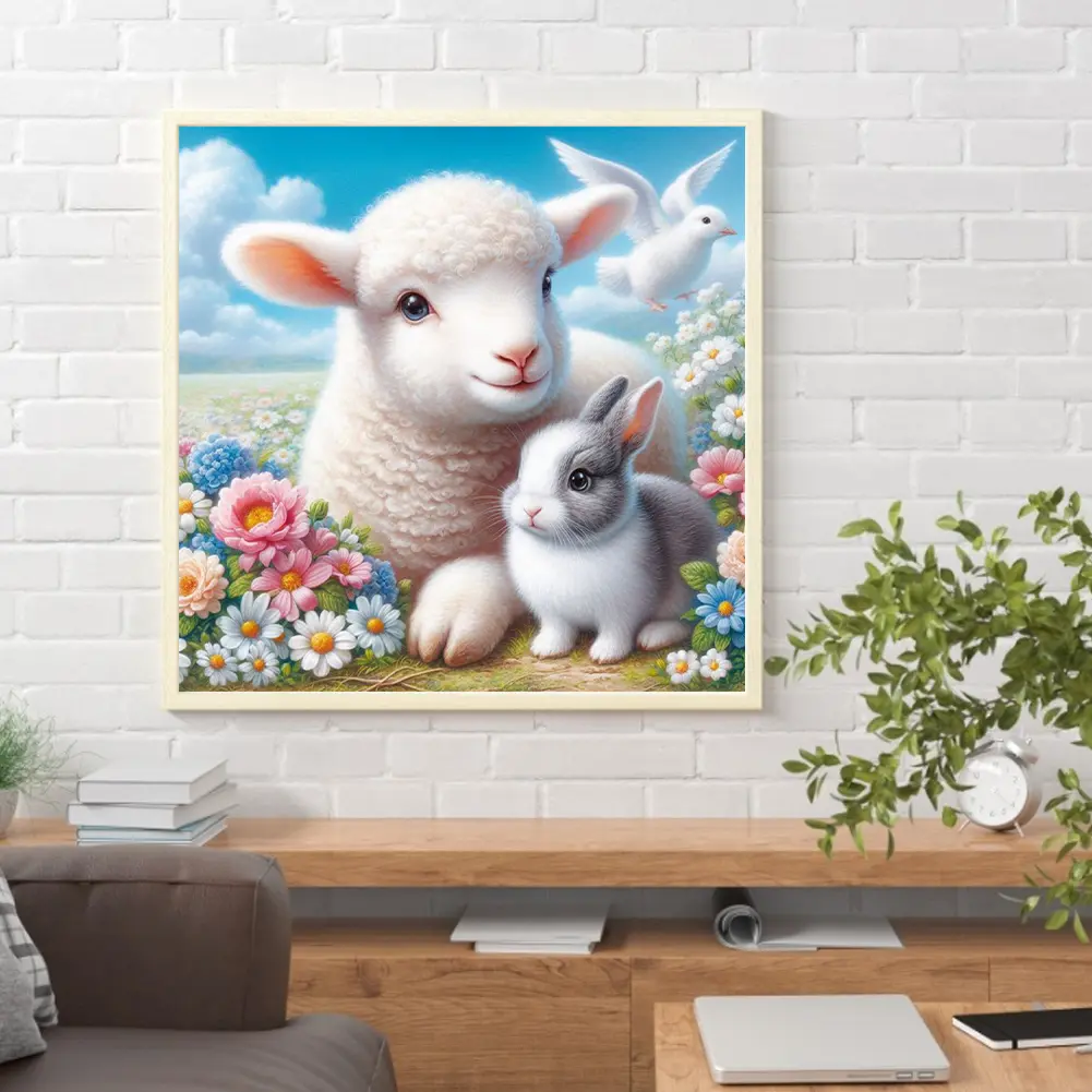 2pcs 30x30cm New Easter Kit Household Decor Art Craft 5D DIY Full Round Drill Diamond Painting Ideal Gifts for Friends Festival