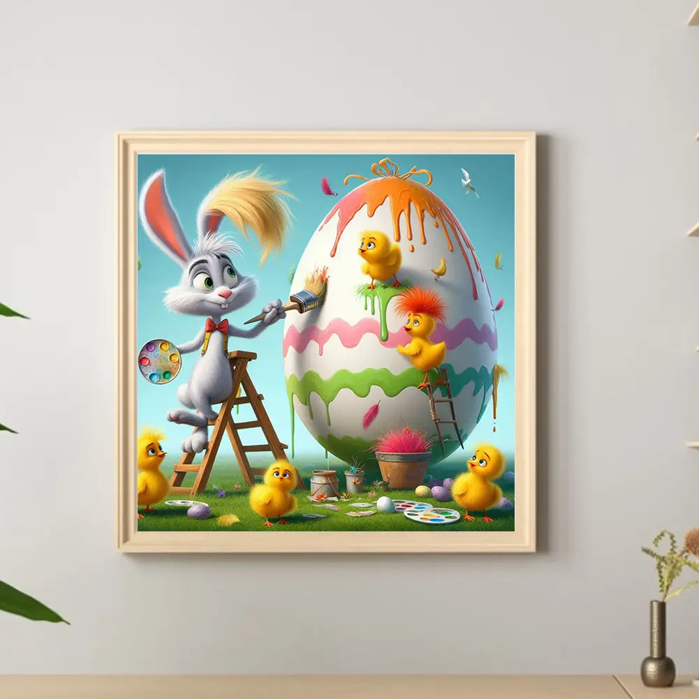2pcs 30x30cm New Easter Kit Household Decor Art Craft 5D DIY Full Round Drill Diamond Painting Ideal Gifts for Friends Festival