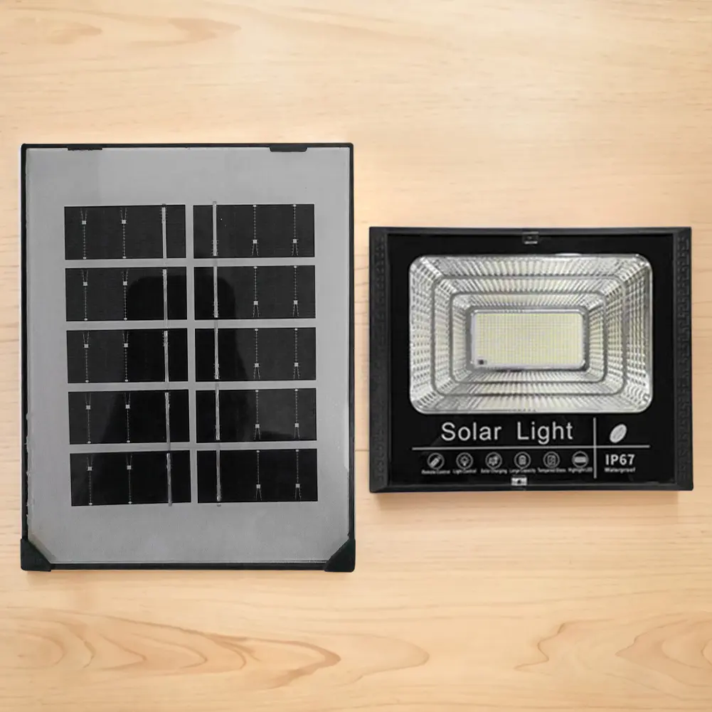 Solar Powered Wall Floodlight IP67 Waterproof Outdoor Street Light Auto-On Smart Wall Light Flood Light for Patio Path Yard