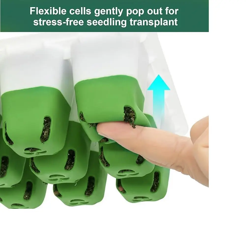 12 Holes Nursery Seedling Dish Seedling Starter Trays Garden Nursery Pot Greenhouse Seeding Germination Kit Home Garden Supplies
