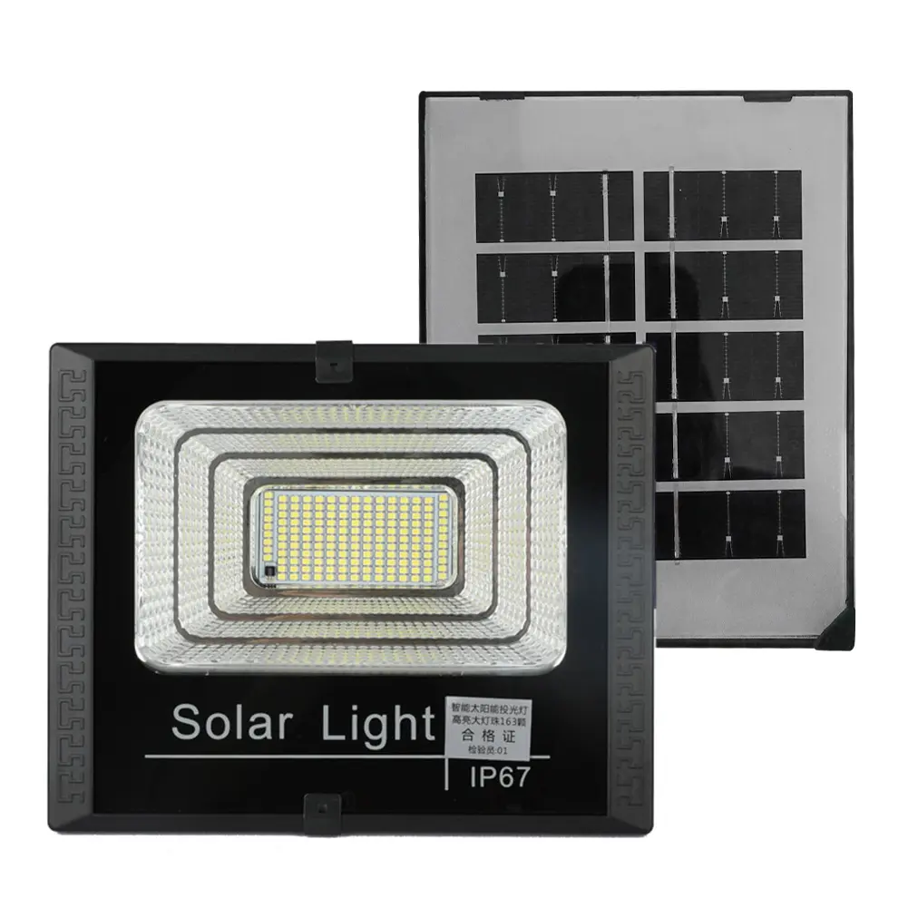 Solar Powered Wall Floodlight IP67 Waterproof Outdoor Street Light Auto-On Smart Wall Light Flood Light for Patio Path Yard