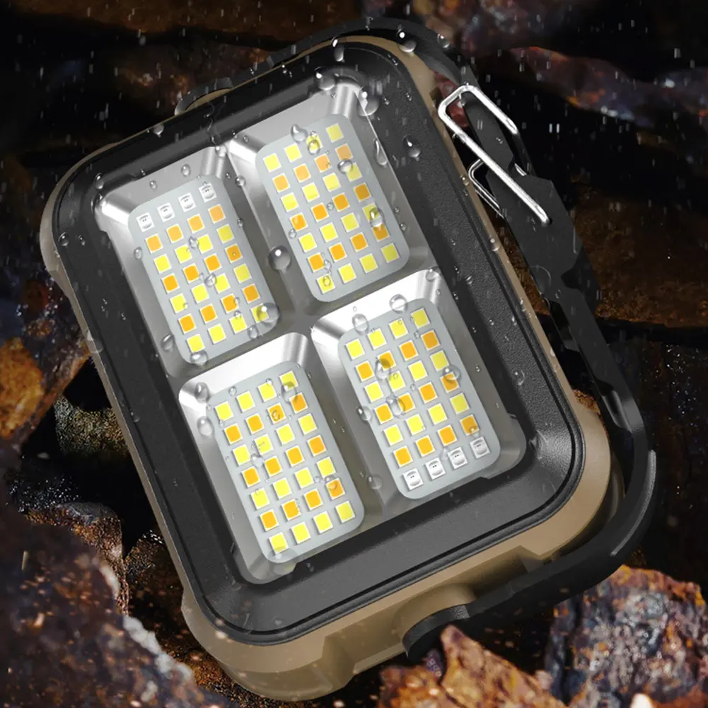 Solar Work Light Emergency Worklight USB Charging Car Repairing Lamp 3600mAh Power Display for Construction Site Garage Workshop