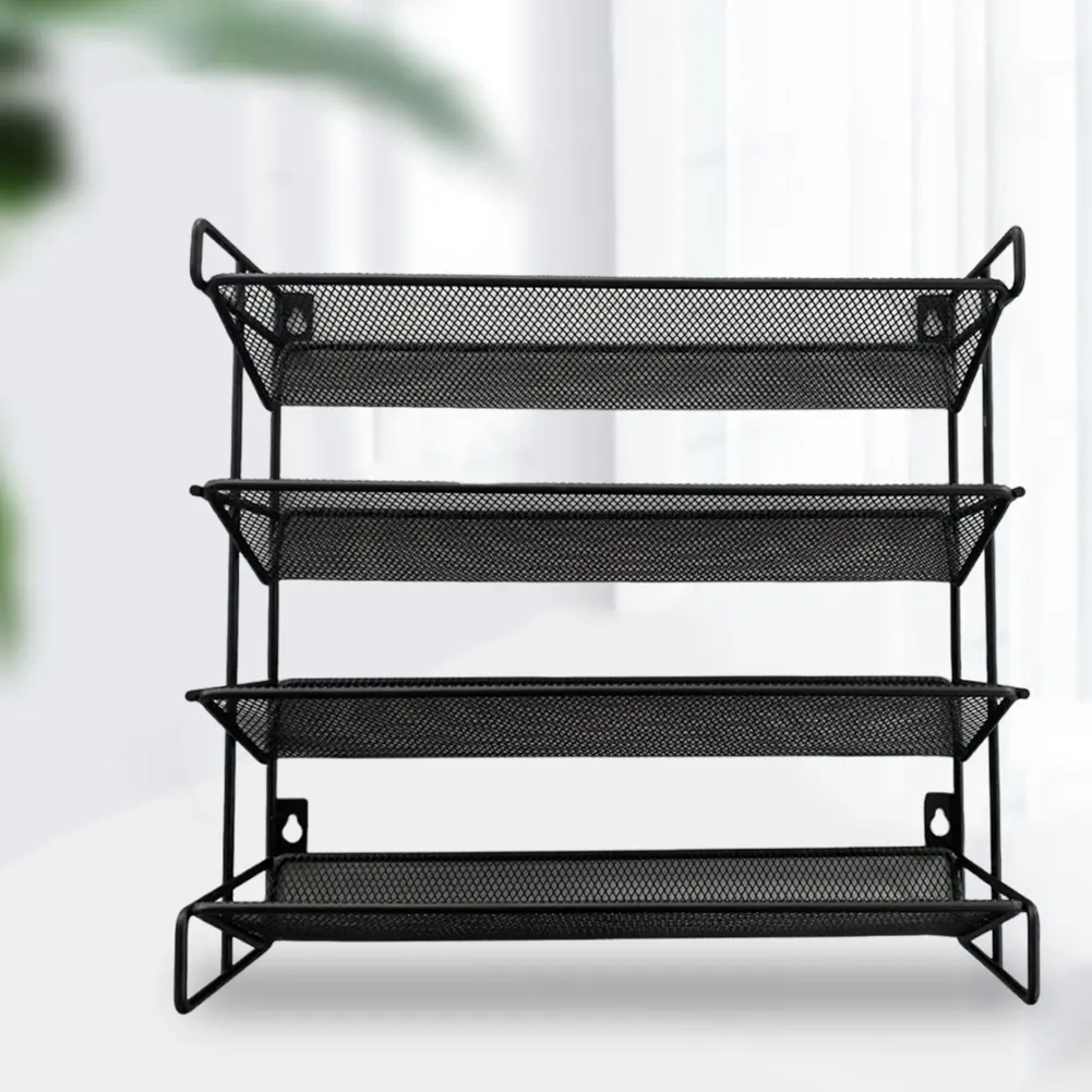 4 Tier Spice Rack Organizer Space-Saving Metal Spice Jar Organizer Kitchen Countertop Organizer for Kitchen Countertop