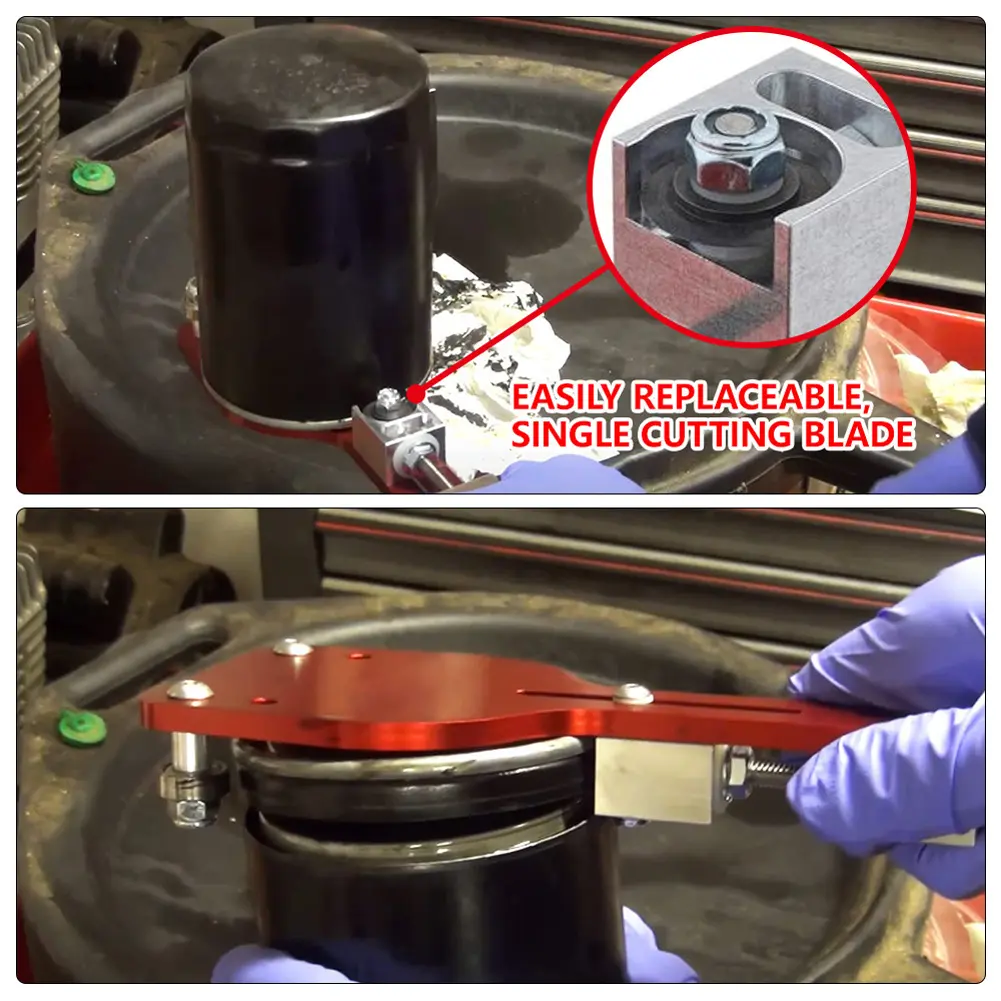Car Oil Filter Cutter Aluminum Alloy Oil Filter Cutting Tool Universal Fuel Filter Cutting Tool for 2 3/8 To 5 Inch Diameter