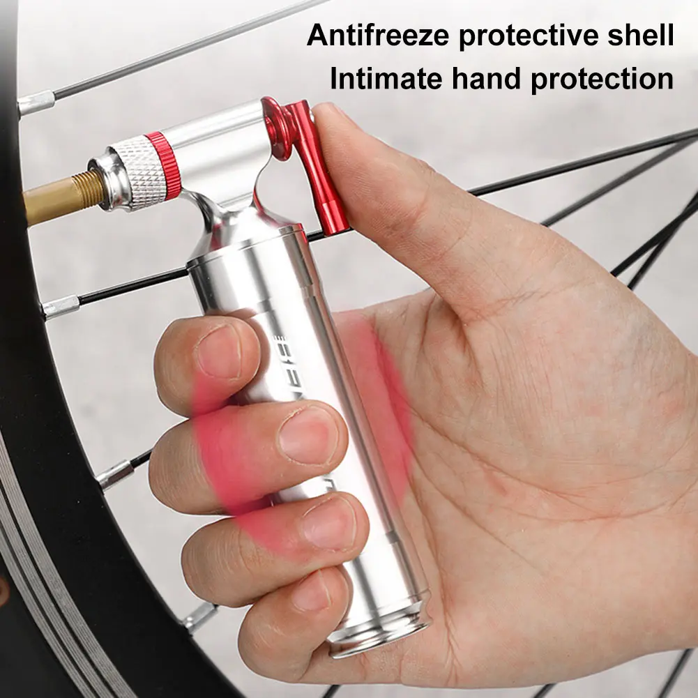 Mini CO2 Bicycle Pump Schrader & Presta Valve Portable Tire Inflator Aluminum Alloy CO2 Bike Tire Inflator Cycling Accessories