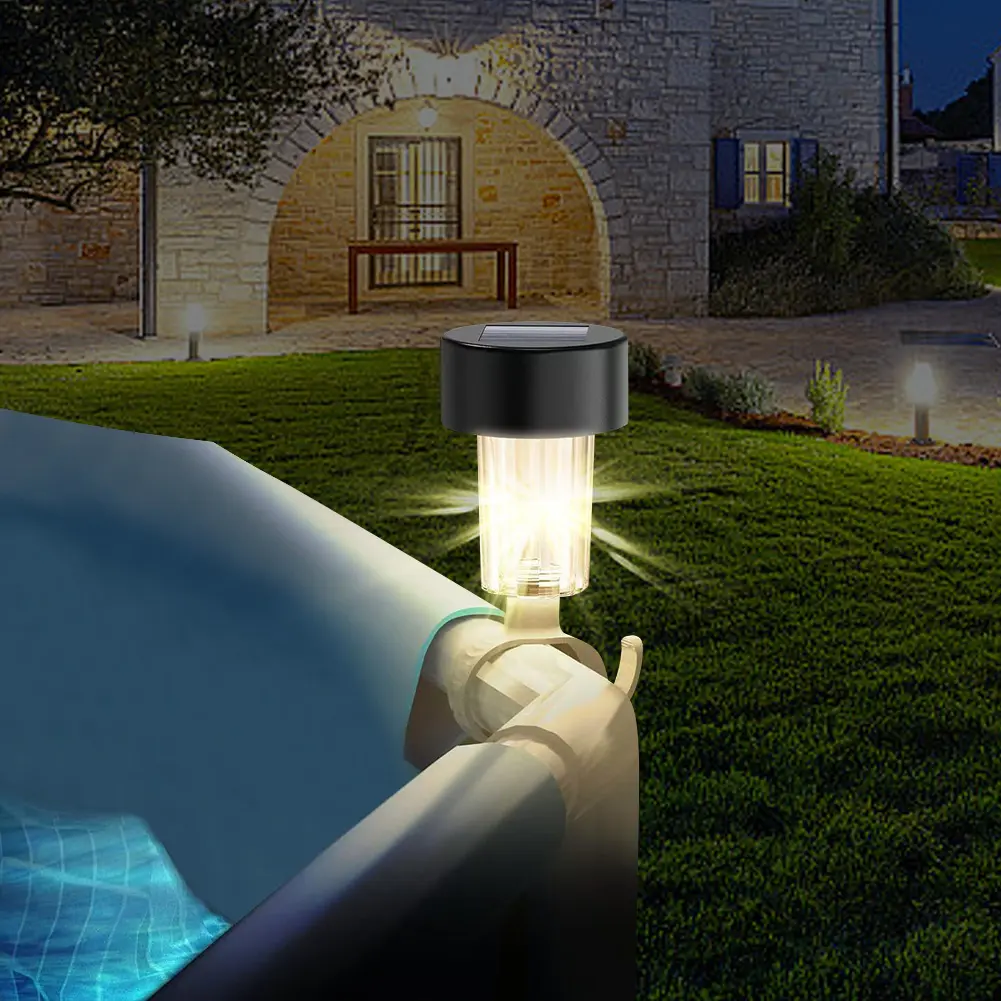 6Pcs Pool Enclosure Lighting Decor Warm Light Swimming Night Light Outdoor Pool Fence Decor Lamp for Framed Above Ground Pools