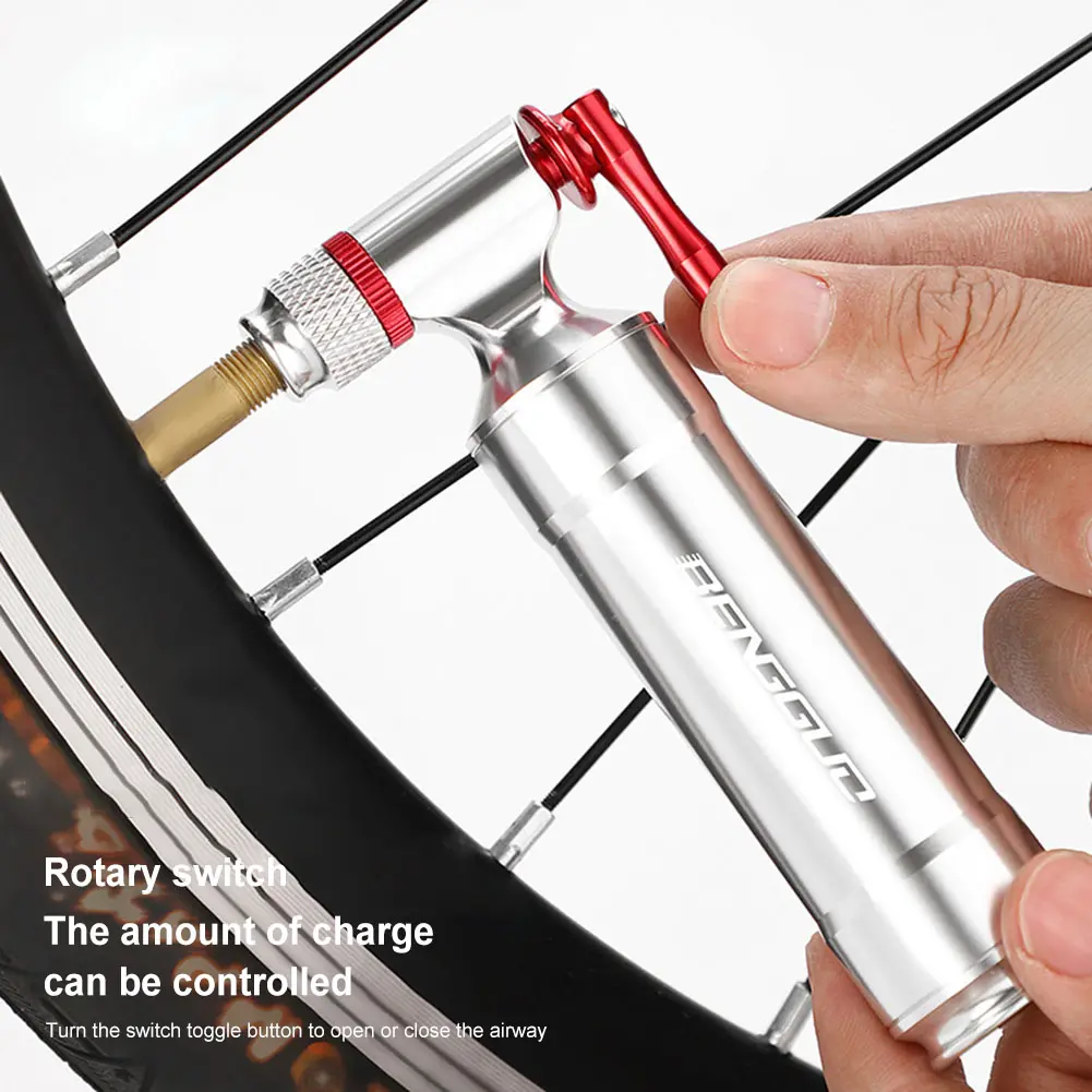 Mini CO2 Bicycle Pump Schrader & Presta Valve Portable Tire Inflator Aluminum Alloy CO2 Bike Tire Inflator Cycling Accessories