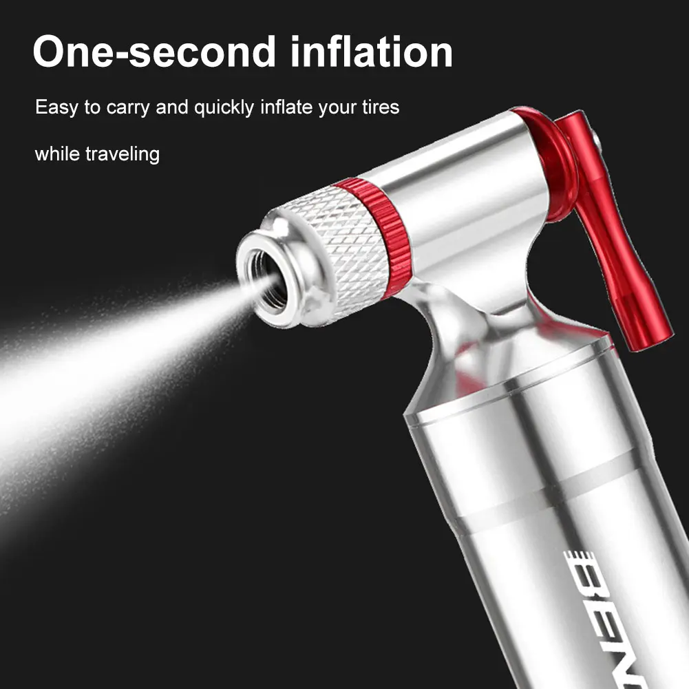 Mini CO2 Bicycle Pump Schrader & Presta Valve Portable Tire Inflator Aluminum Alloy CO2 Bike Tire Inflator Cycling Accessories