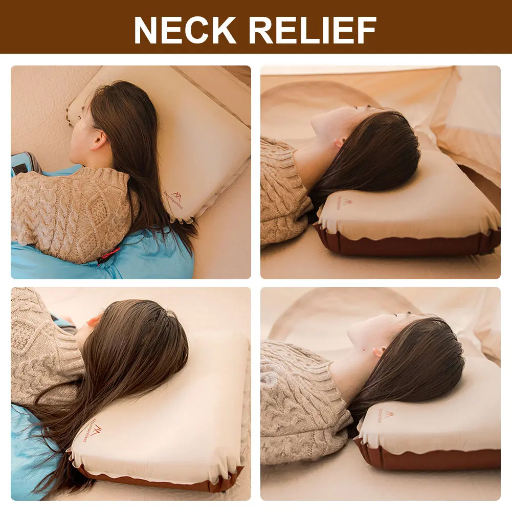 U-Shaped Ultralight Inflatable Pillow High Rebound Compressible Travel Pillow Portable Self Inflating Pillow for Outdoor Camping