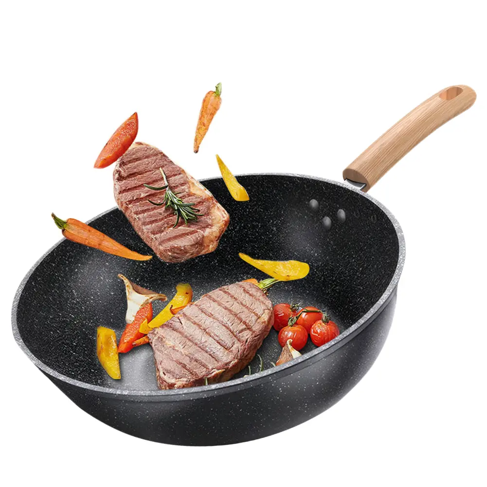 28/30/32/34cm Frying Pan Nonstick Omelette Skillet Maifan Stone Saute Pan Chef Pan Cooking Pan Induction Compatible