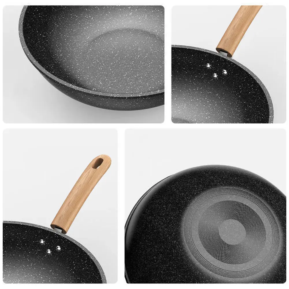 28/30/32/34cm Frying Pan Nonstick Omelette Skillet Maifan Stone Saute Pan Chef Pan Cooking Pan Induction Compatible