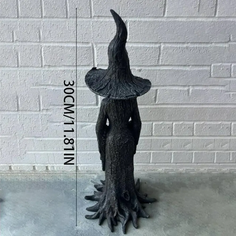 Halloween Witch Statue Resin Witch Figurine Sculpture Halloween Spooky Decor Props Halloween Fireplace Bookshelf Ornament Gifts