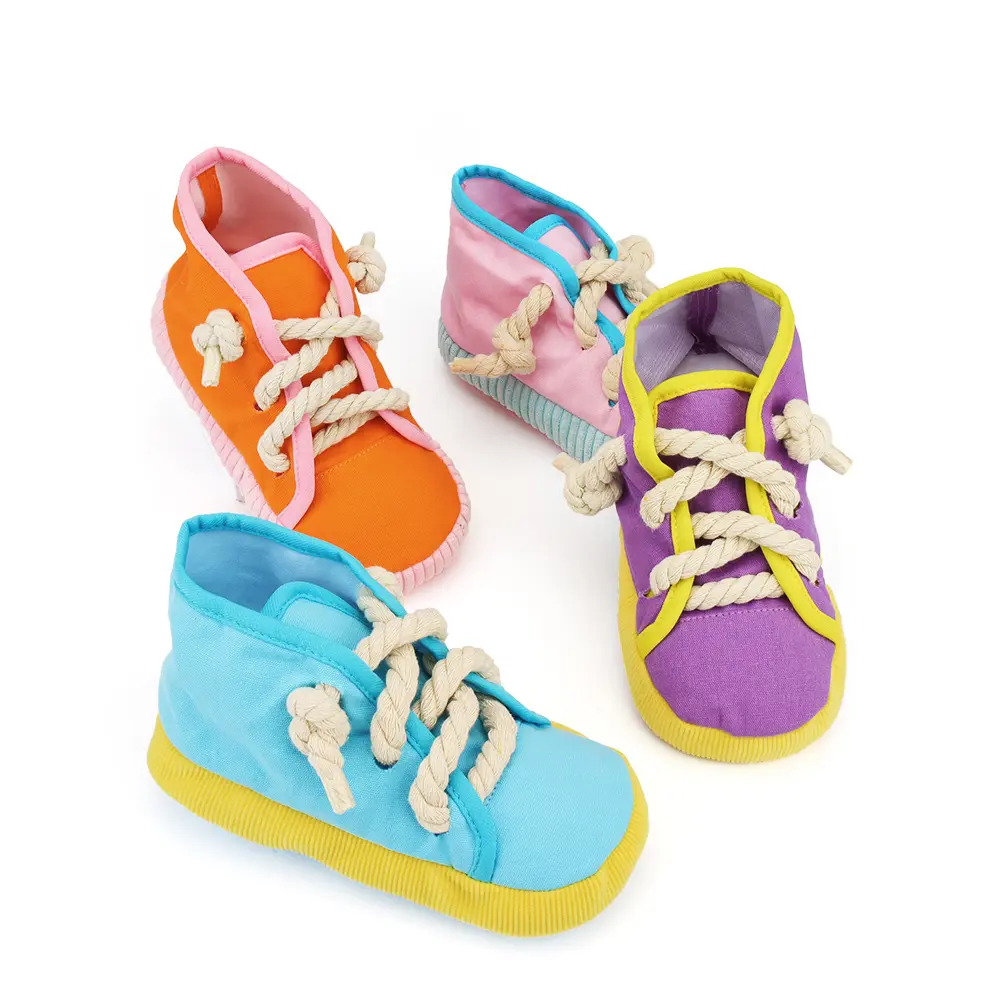 Bite Resistant Shoes Pet Toy Cats Squeak Bite-resistant Clean Teeth Rope Chew Dog Toy For Puppy