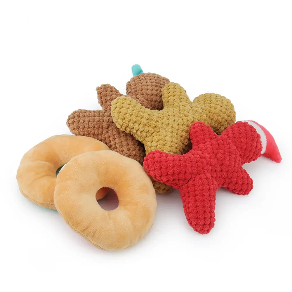 Christmas Dog Toy Plush Squeak Pet Toy For Cat Gift Santa Claus Gingerbread Deer