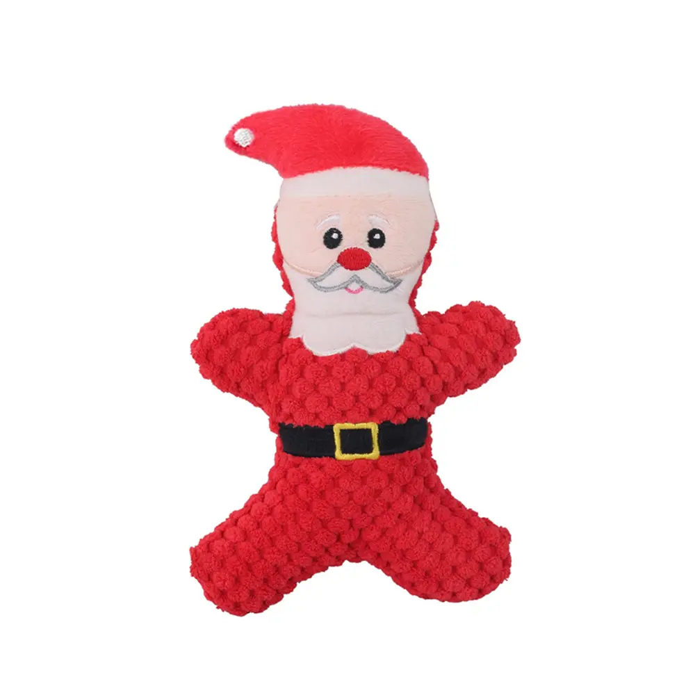 Christmas Dog Toy Plush Squeak Pet Toy For Cat Gift Santa Claus Gingerbread Deer