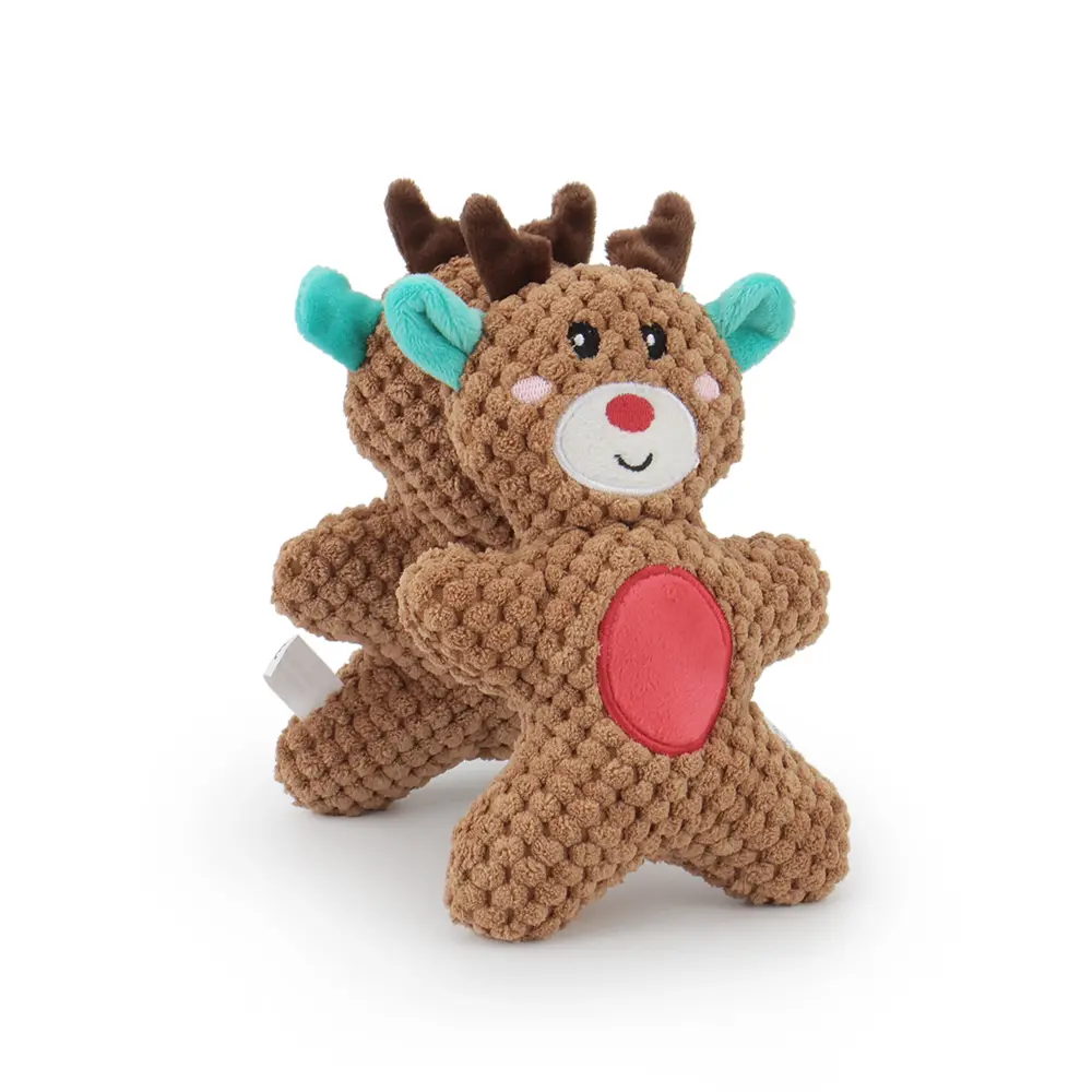 Christmas Dog Toy Plush Squeak Pet Toy For Cat Gift Santa Claus Gingerbread Deer