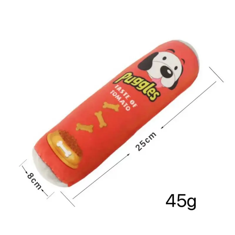 Dog Molar Toys Barrel Shape Sound Puppy Chew Plush Toy Bite Resistant Pet Interactive Playing Relieve Boredom Toy Accessories