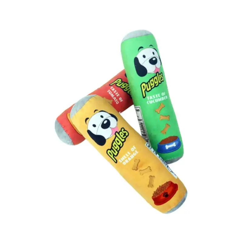 Dog Molar Toys Barrel Shape Sound Puppy Chew Plush Toy Bite Resistant Pet Interactive Playing Relieve Boredom Toy Accessories