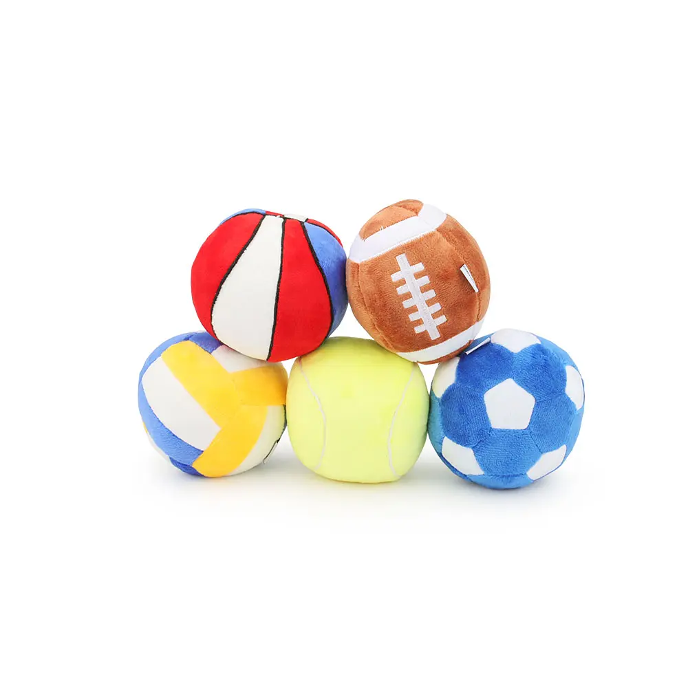 Ball Shape Plush Sound Dog Toy Puppy Chew Pet Squeak Toy For Small Medium Dogs