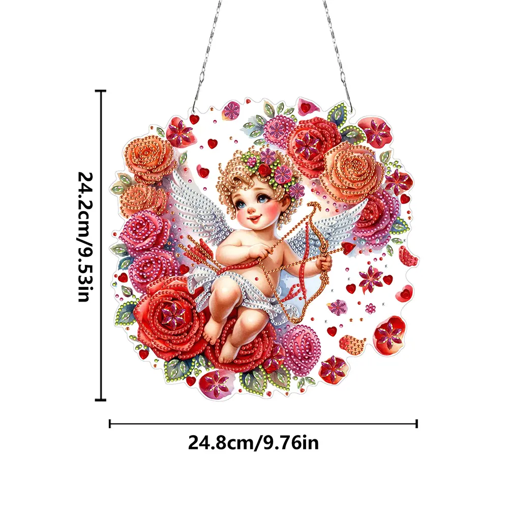 Acrylic Special Shape Butterfly Easter Egg Rhinestone Diamond Art Pendants DIY Diamond Art Pendant Kit for Garden Window Decor