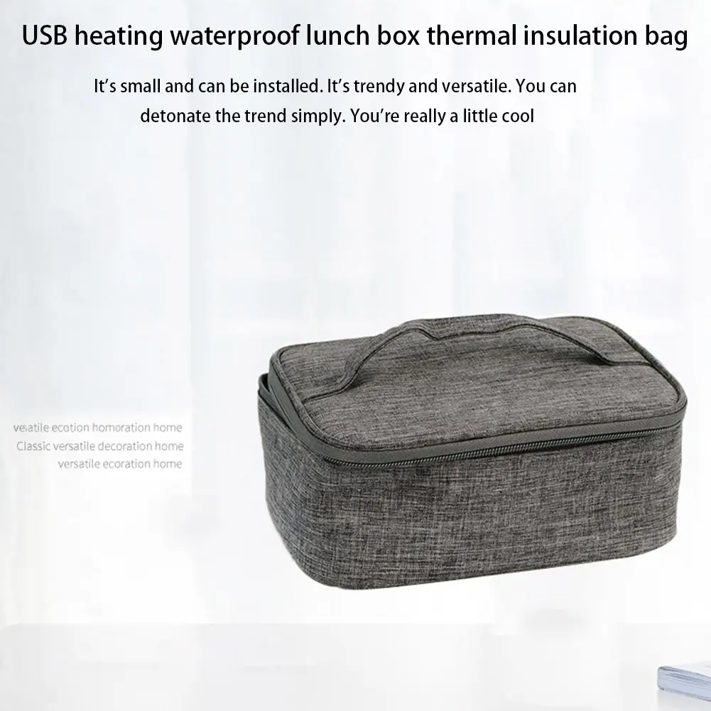 USB Heating Lunch Box Bag Electric Lunch Bag Oxford Cloth Electric Food Heater Waterproof Large Capacity for Travel Office