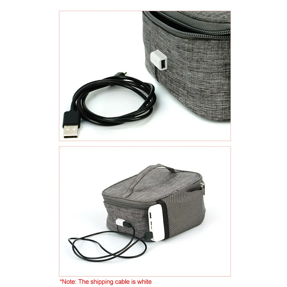 USB Heating Lunch Box Bag Electric Lunch Bag Oxford Cloth Electric Food Heater Waterproof Large Capacity for Travel Office
