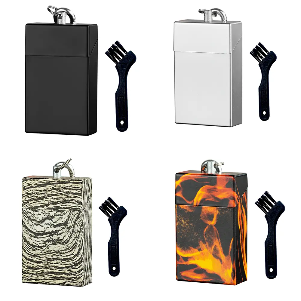 Portable Cigarette Ashtray Fireproof Pocket Ashtray Smell Proof Compact Ash Tray with Carabiner for Camping