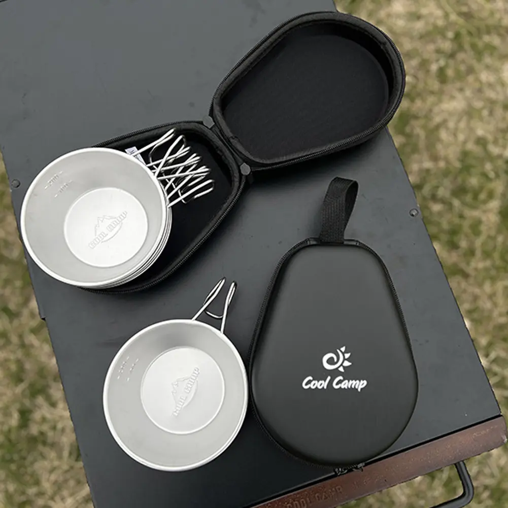 Camping Tableware Storage Bag Shockproof Outdoor Cutlery Box Wear-Resistant Portable Tableware Carrying Case for Outdoor Cooking