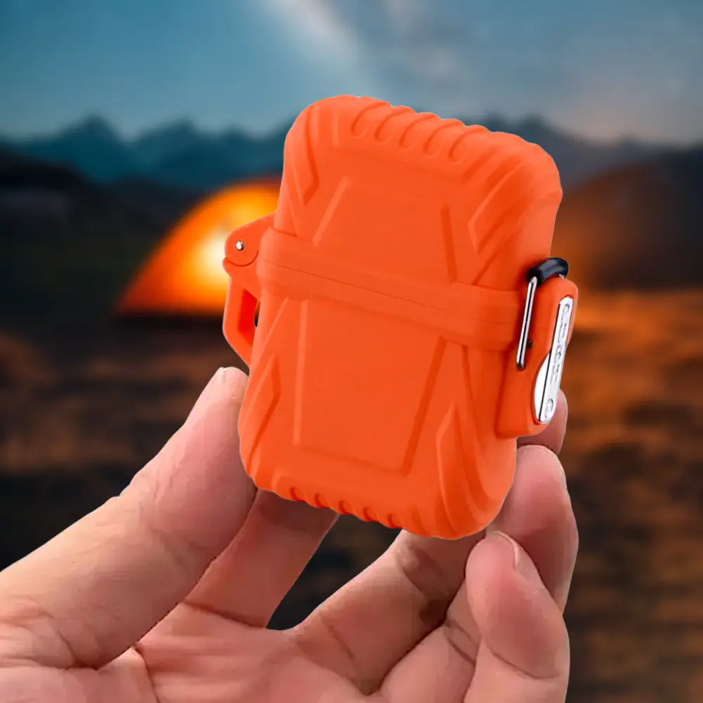 2Pcs Lighter Case for Men Portable Lighter Pouch IP56 Waterproof Windproof Plastic Firestarter Case for Outdoor Camping Travel