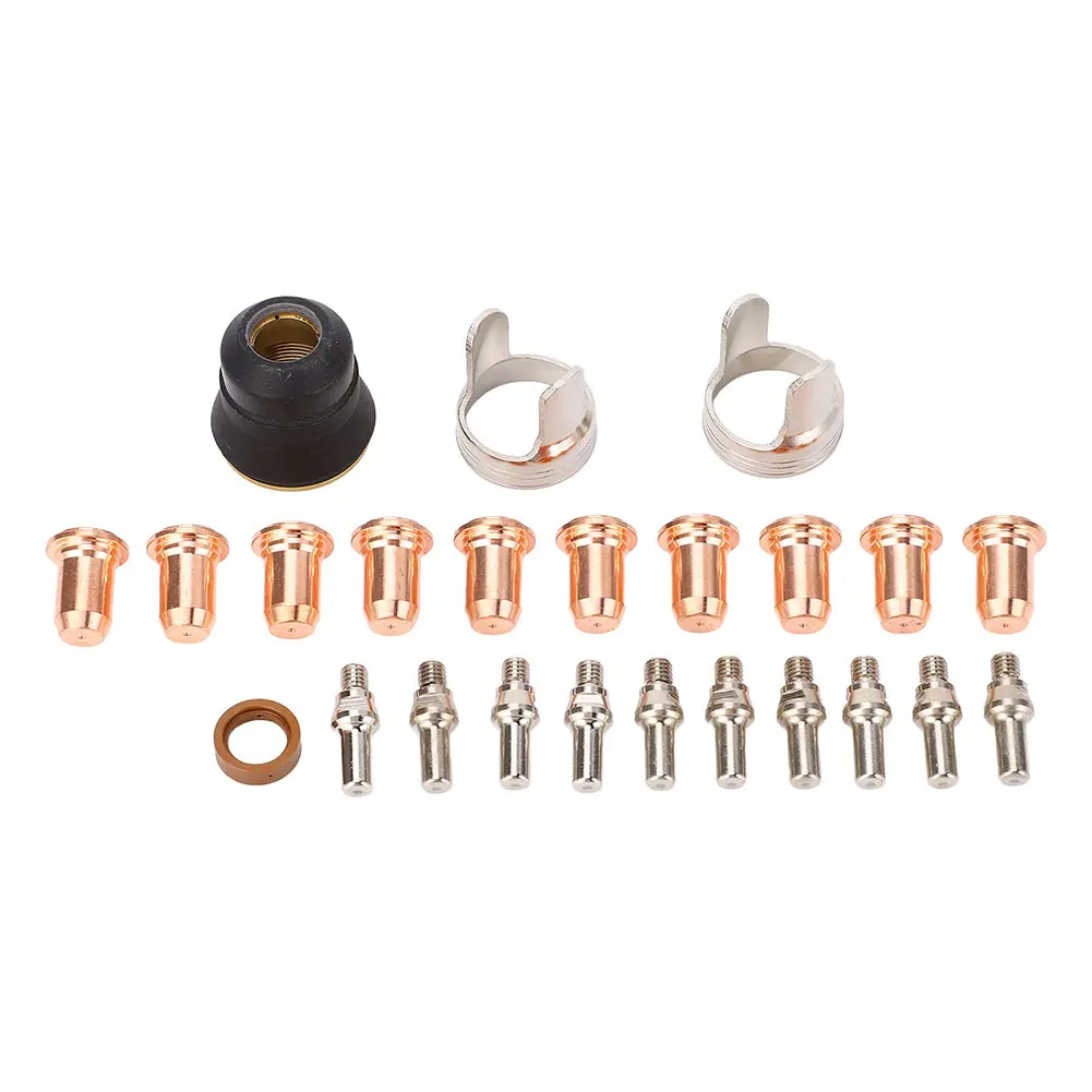 24 Pcs Plasma Cutter Nozzle Kit Plasma Cutter Consumables Torch Electrode Tip Nozzle Kit for YESWELDER CUT 55DS Pro and CUT 65DS