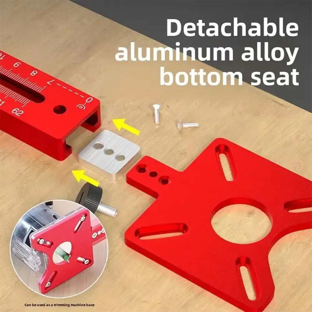 4 in 1 Router Milling Groove Bracket Adjustable Cabinet Hardware Jig MM/Inch Multifunctional Router Circle Cutting Guide Tools