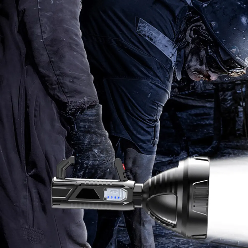 USB Rechargeable LED Flashlight Strong Light Torch Portable Handheld Spotlight Life Waterproof for Hiking Fishing Emergency