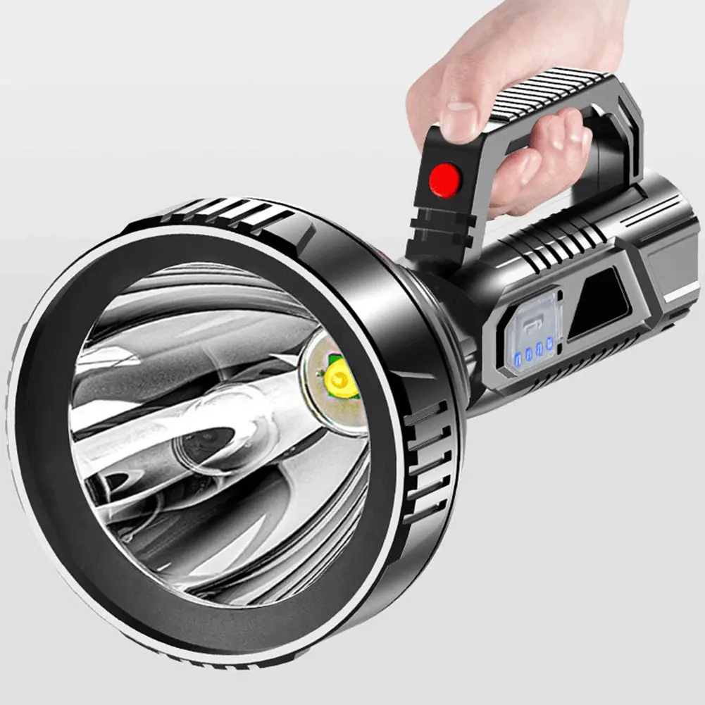 USB Rechargeable LED Flashlight Strong Light Torch Portable Handheld Spotlight Life Waterproof for Hiking Fishing Emergency