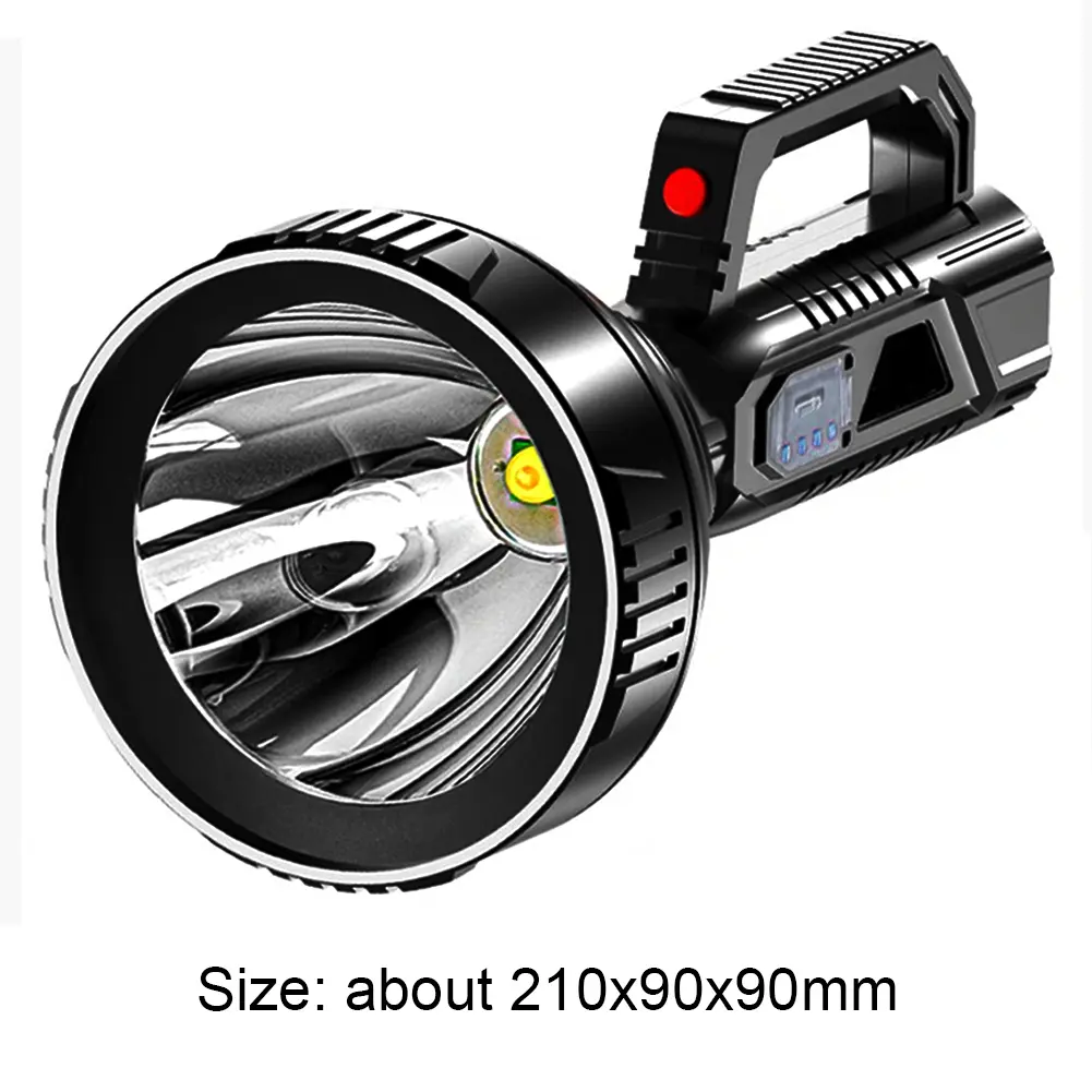 USB Rechargeable LED Flashlight Strong Light Torch Portable Handheld Spotlight Life Waterproof for Hiking Fishing Emergency