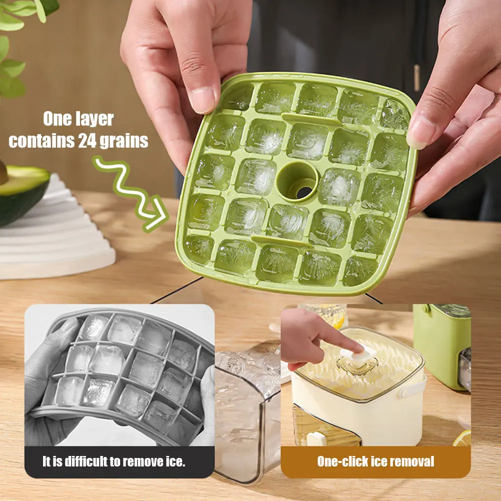 Reusable Ice Cubes Tray for Freezer Large Capacity Food Grade Plastic Ice Cube Molds Perfect for Beverages and Party Lovers Use