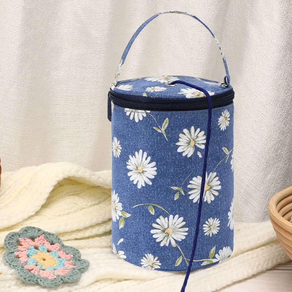 Wool Yarn Organizer Large Capacity Knitting Needles Tote Organizer Oxford Cloth Portable Yarn Holder for Crocheting DIY Craft