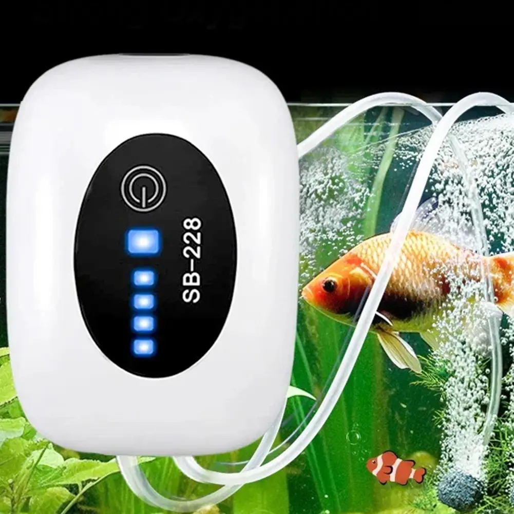 Fish Tank Oxygen Pump USB Charging Household Fish Tank Aerator Dual-Purpose Oxygen Air Pump Compressor Fishing Accessories