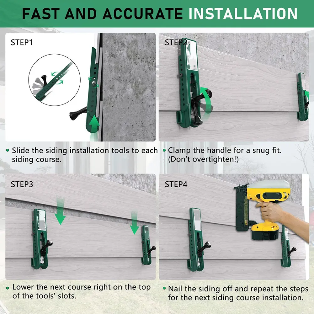 Siding Installation Tools Siding Mounting Kit Carbon Steel Fiber Cement Siding Tool Siding Installation Kit for Home Exterior