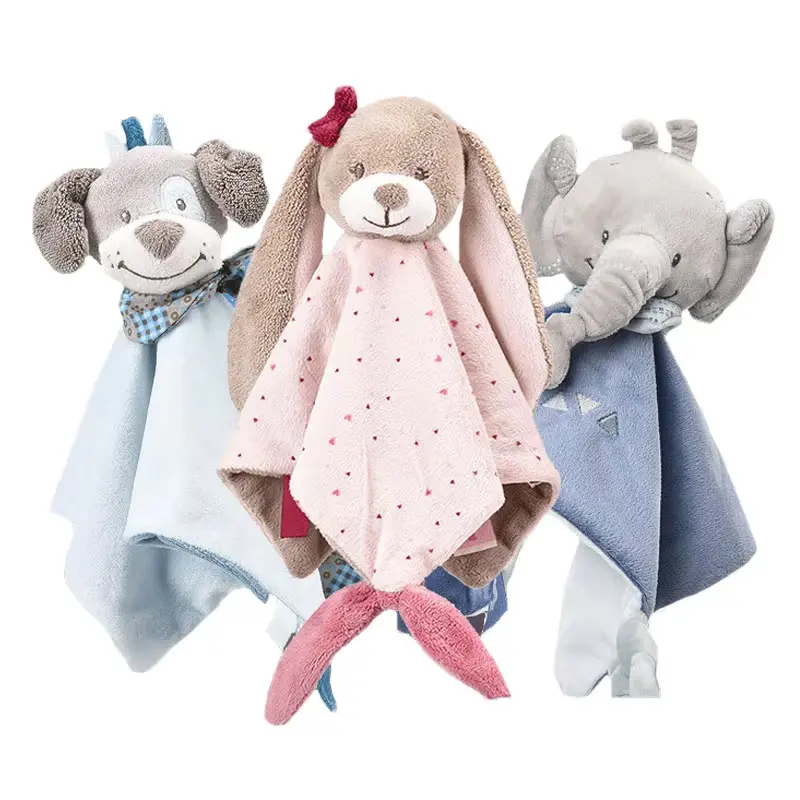 Baby Toys Cute Elephant Plush Teether Rattle Toys Soft Blanket Toys Stuffed Animals Towel Doll Games Newborn Babies 0 12 Months
