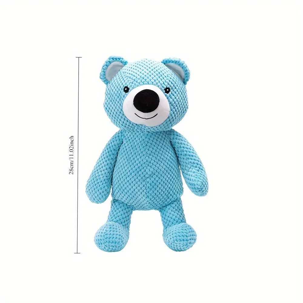1pc Soft and Durable Cute Blue Bear Plush Toy for Dogs,Interactive Chewing,Squeaky Pet Companion,Cartoon Design
