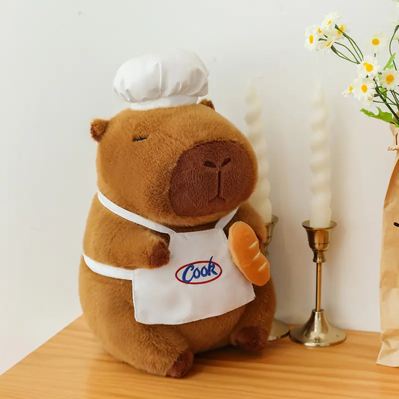 Kapibala Doll Chef Capybara Bread Doll Plush Toy Pillow Gift for Kids