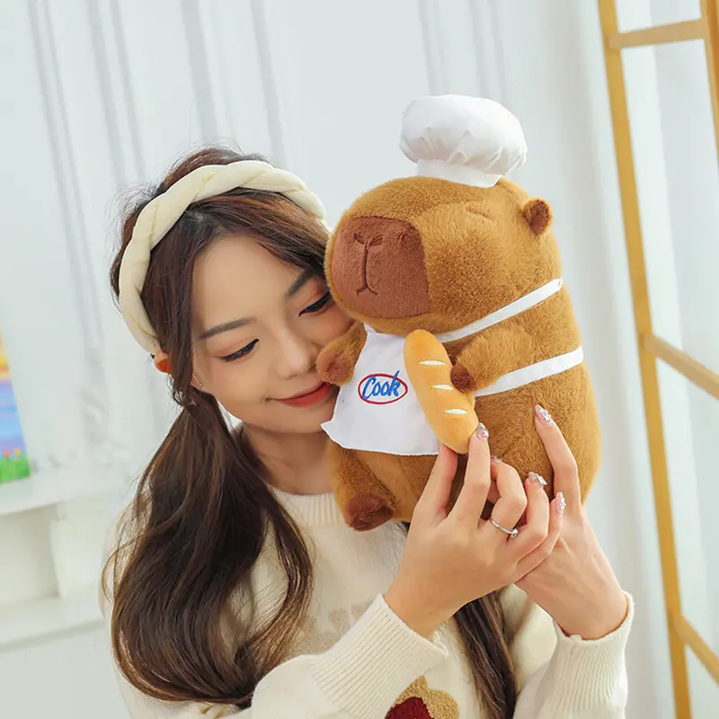 Kapibala Doll Chef Capybara Bread Doll Plush Toy Pillow Gift for Kids