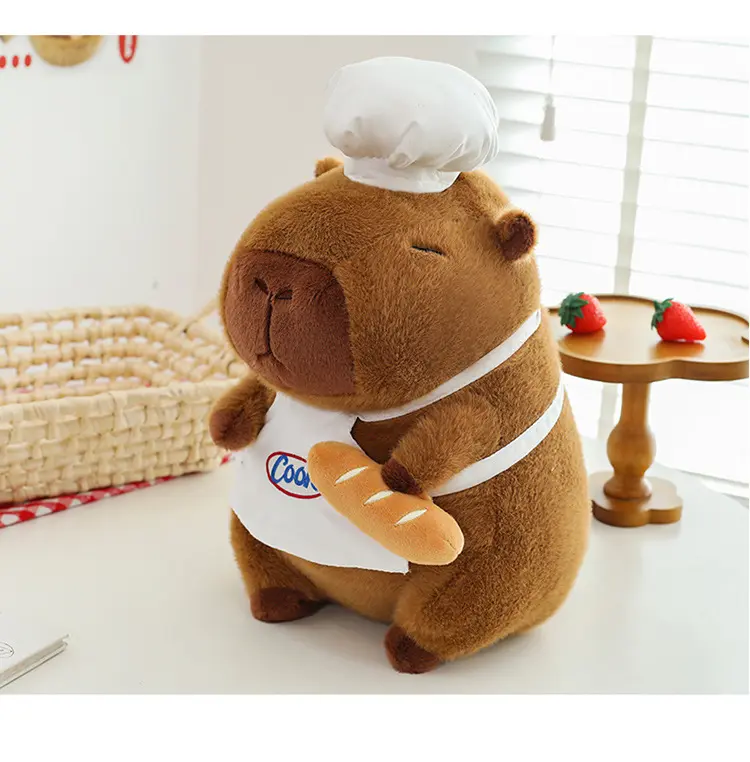 Kapibala Doll Chef Capybara Bread Doll Plush Toy Pillow Gift for Kids